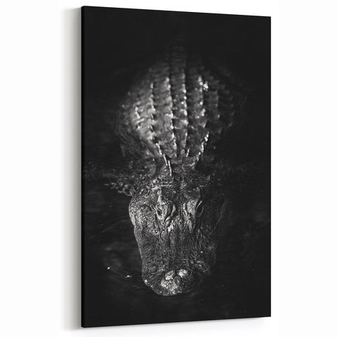 Majestic Gator Wall Art - Crocodile Canvas Print for Wildlife Decor