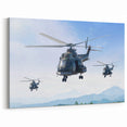 Formation Flight Helicopter Wall Art: Aviation Canvas Prints for Decor