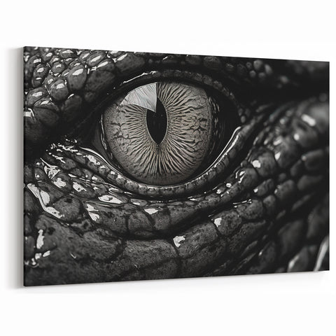 Alligator Eye Detail - Gator Canvas Art for Reptile Lovers