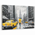 Chic City Walk Art - Stylish Yellow Taxi Canvas - Modern Urban Decor