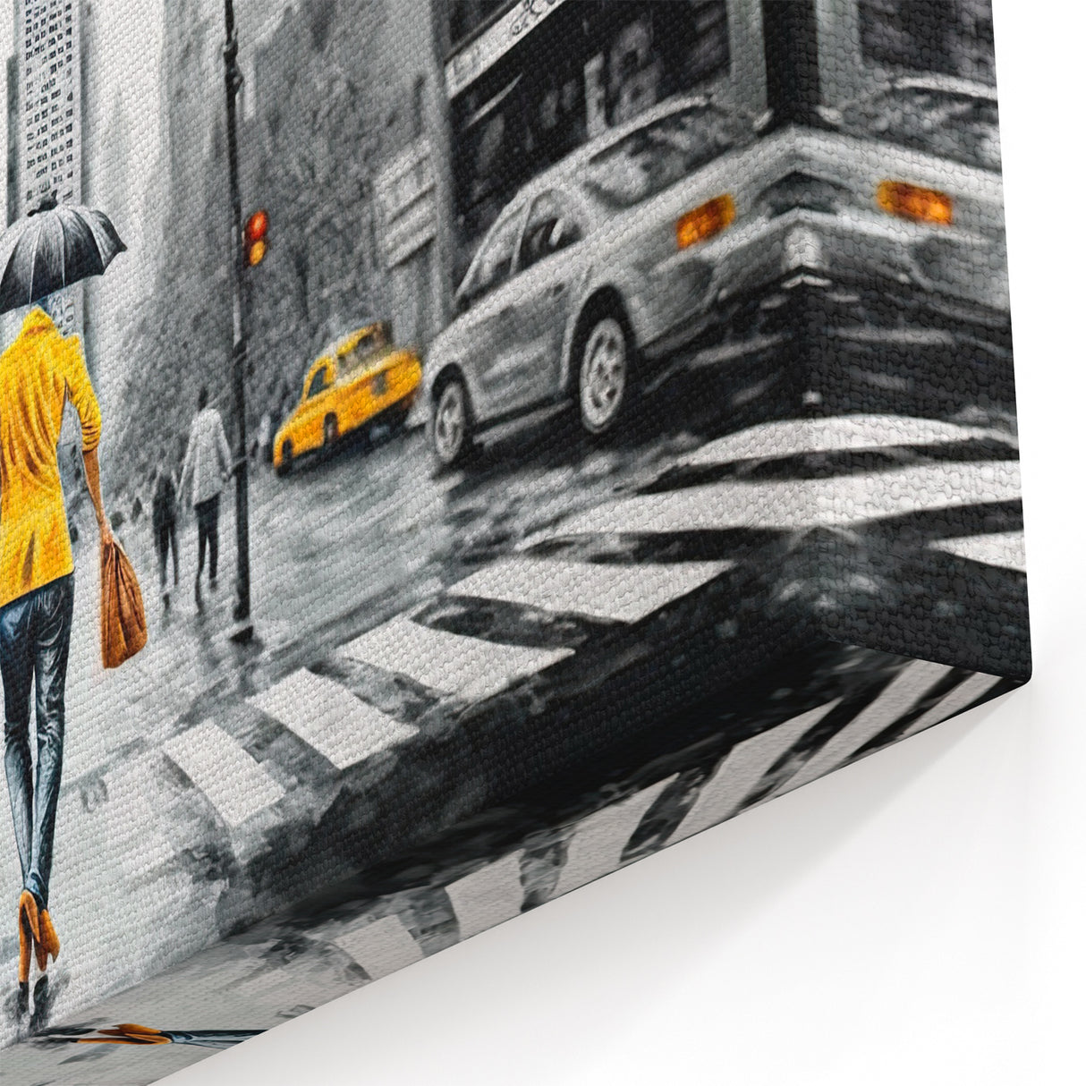 Chic City Walk Art - Stylish Yellow Taxi Canvas - Modern Urban Decor