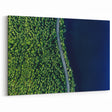 Scenic Forest Road Aerial Art - Serene Nature Drive Canvas - Green Decor