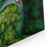 Curved Forest Road Art - Aerial Scenic Drive Canvas - Nature Wall Decor