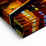 Colorful Night Street Art - Radiant Urban Lamp Canvas - Vibrant Decor