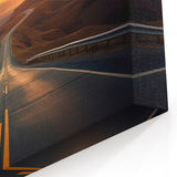 Sunset Desert Highway - Winding Road Through Golden Sands Photography