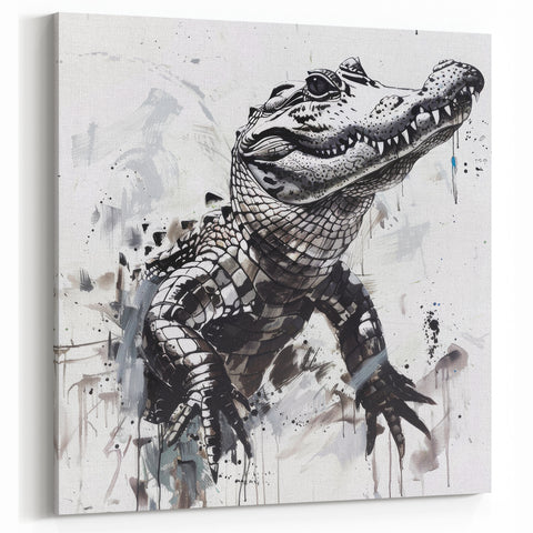 Abstract Crocodile Illustration - Gator Wall Art for Modern Decor