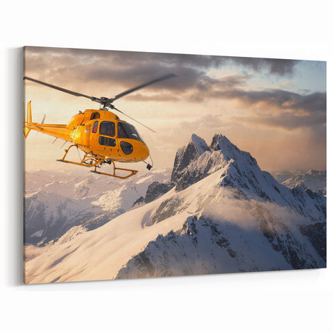 Mountain Rescue Helicopter Wall Art: Aviation Canvas Prints for Decor