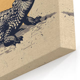 Retro Alligator Illustration - Gator Canvas Art for Rustic Decor