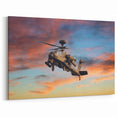 Apache Helicopter at Dusk Wall Art: Military Aviation Canvas Prints