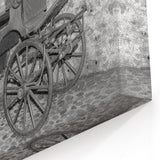 Service Vehicles Wall Art - Vintage Horse-Drawn Carriage Monochrome Print