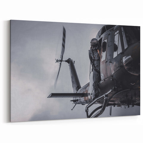 Tactical Helicopter Operator Wall Art: Military Aviation Canvas Prints