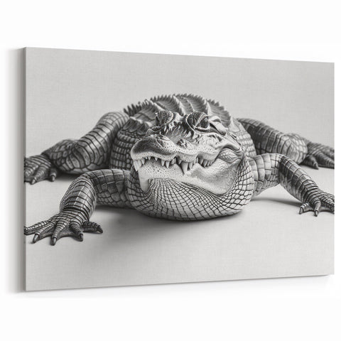 Detailed Crocodile Sculpture - Gator Canvas Art for Modern Spaces
