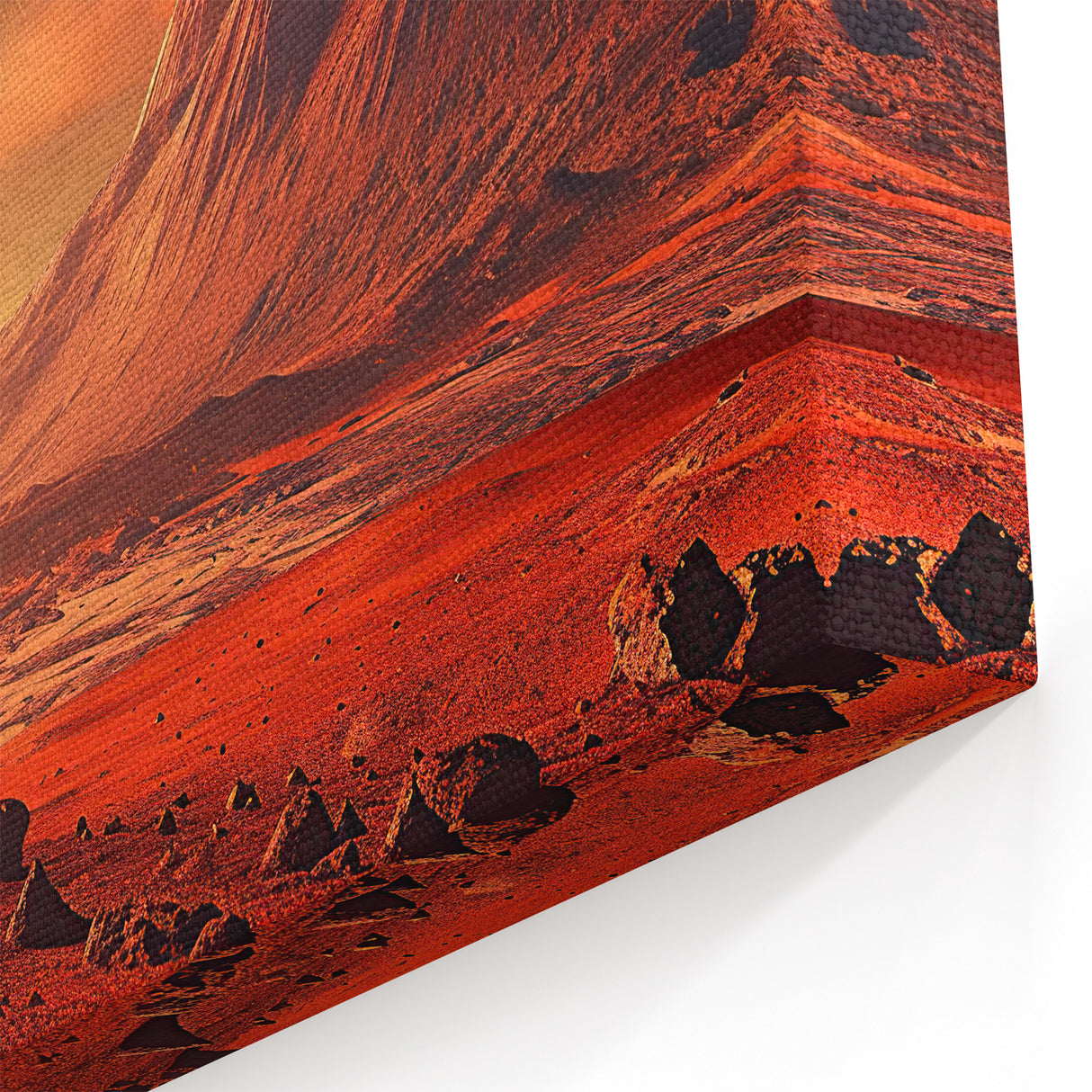 Martian Landscape Rock Wall Art - Surreal Red Planet Scenery Print