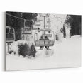 Service Vehicles Wall Art - Serene Ski Lift Ride in Snowy Mountains Print