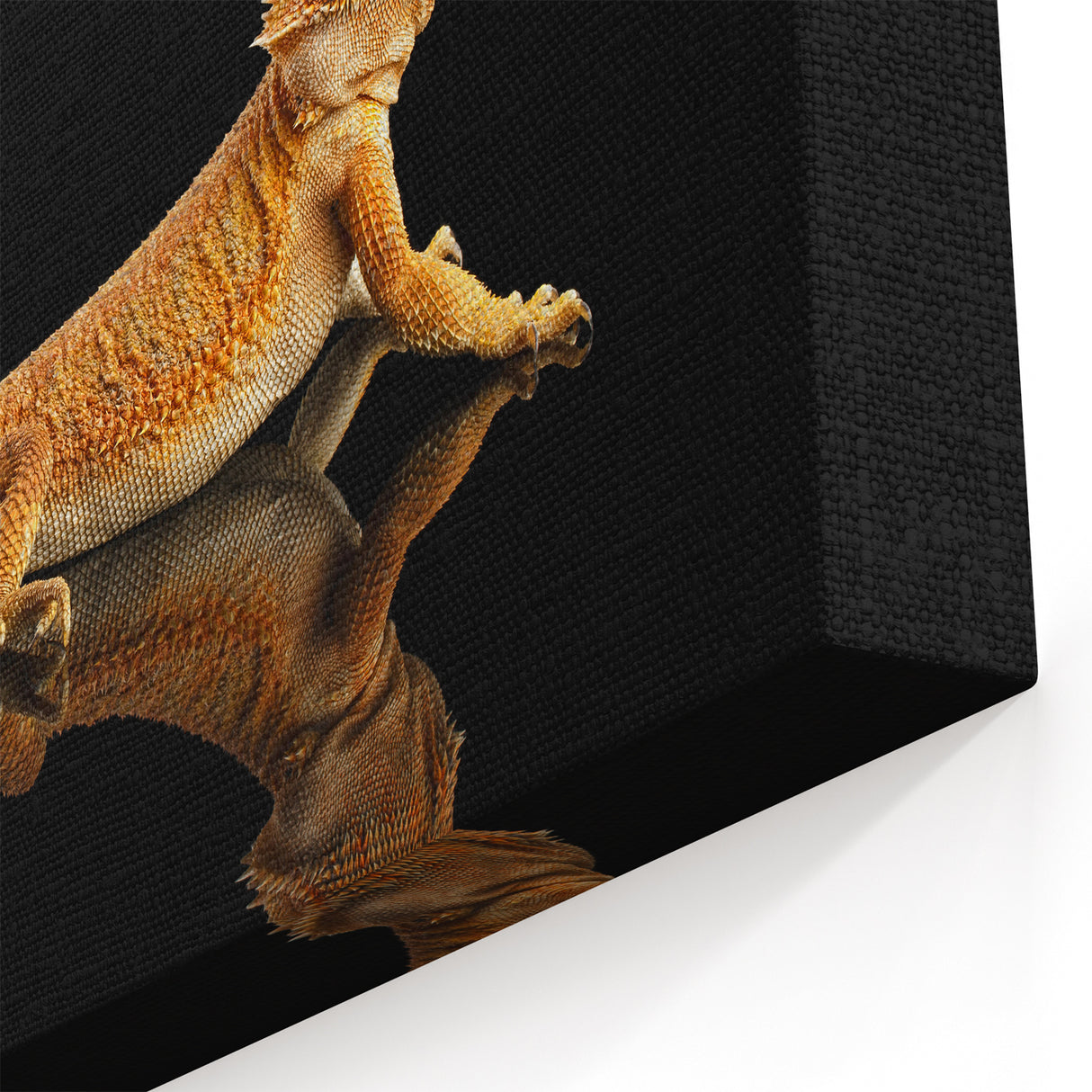 Golden Lizard Wall Art Reptile Canvas Print for Wildlife-Themed Decor