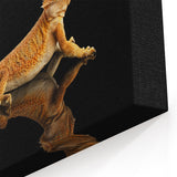 Golden Lizard Wall Art Reptile Canvas Print for Wildlife-Themed Decor