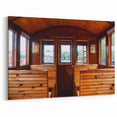 Service Vehicles Wall Art - Rustic Wooden Train Car Interior Print