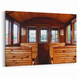 Service Vehicles Wall Art - Rustic Wooden Train Car Interior Print