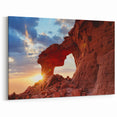 Red Rock Arch Wall Art - Dramatic Sunset Landscape with Natural Formations