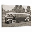 Service Vehicles Wall Art - Vintage Bus in Rural Setting Sepia Print