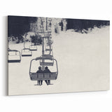 Service Vehicles Wall Art - Serene Ski Lift in Snowy Landscape Print