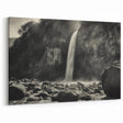 Misty Waterfall with Rocks – Dramatic Black and White Rock Wall Art