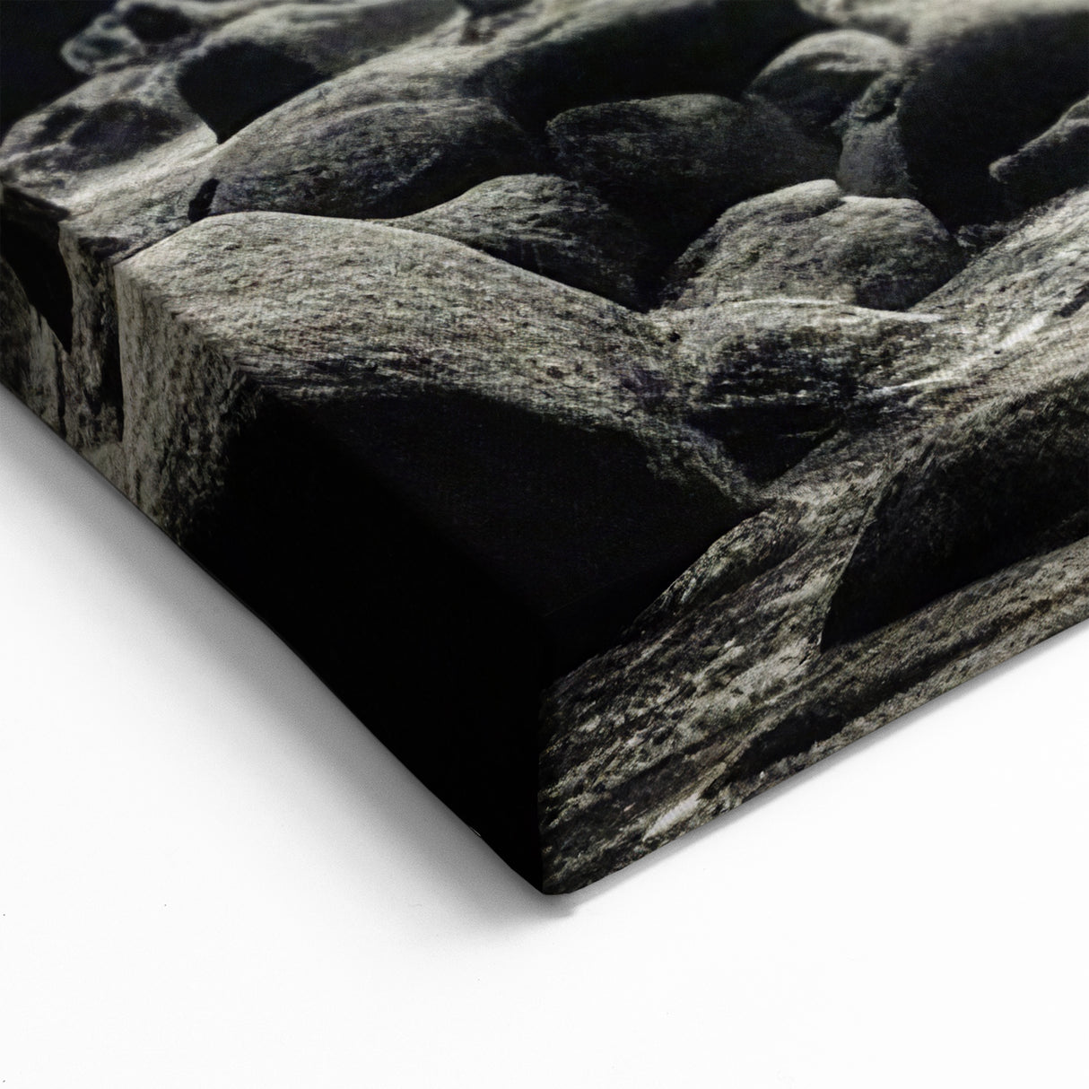 Misty Waterfall with Rocks – Dramatic Black and White Rock Wall Art