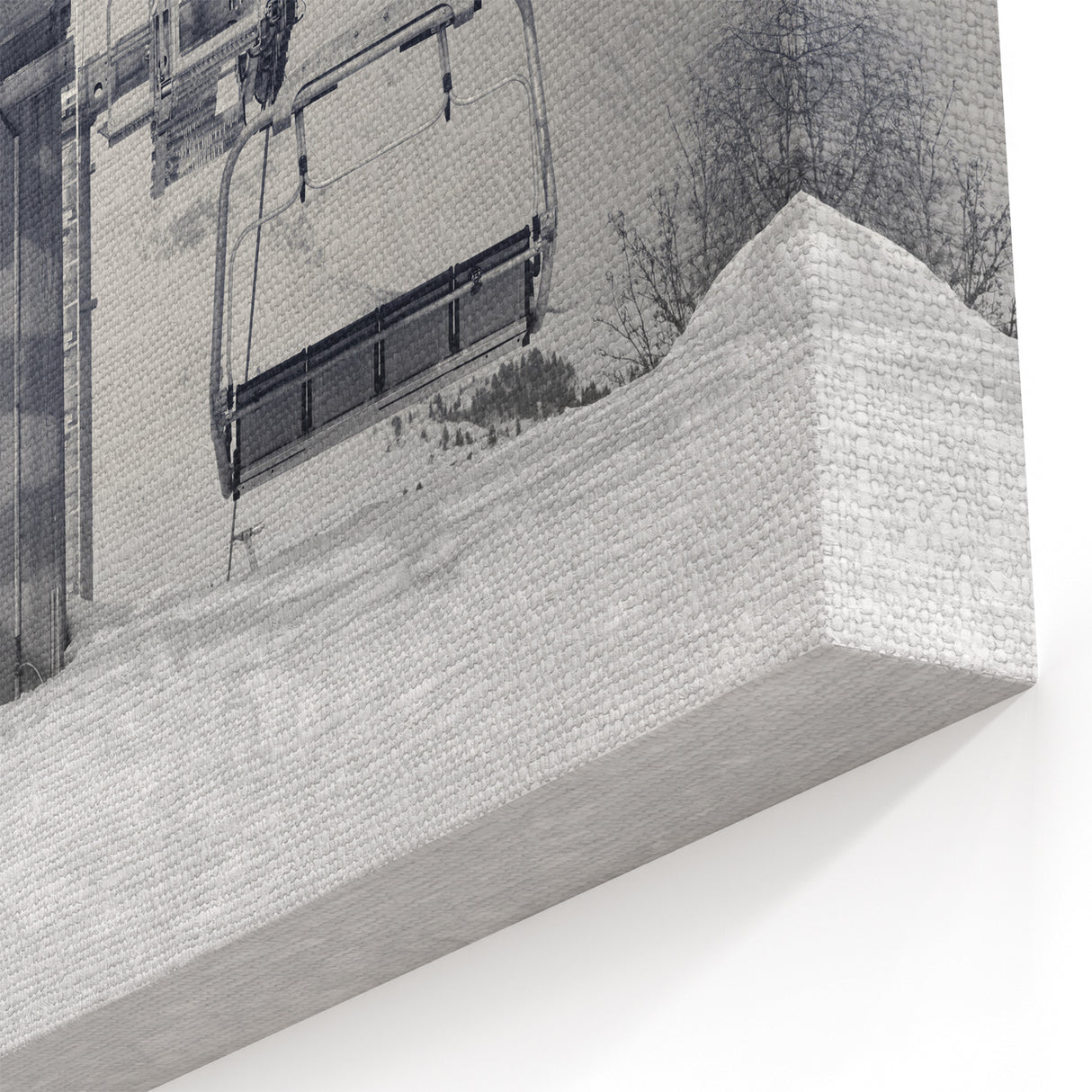 Service Vehicles Wall Art - Ski Lift Mechanism in Snowy Mountains Print