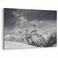 Service Vehicles Wall Art - Empty Ski Lift in Snowy Mountains Print