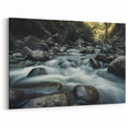Flowing River Over Rocks – Tranquil Nature Rocks Landscape Wall Art