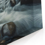 Flowing River Over Rocks – Tranquil Nature Rocks Landscape Wall Art