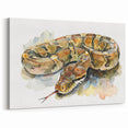 Earthy Tones Snake Watercolor Wall Art - Serpent Canvas Print Decor