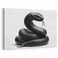 Intimidating Black Snake Wall Art - Serpent Canvas Print for Bold Decor