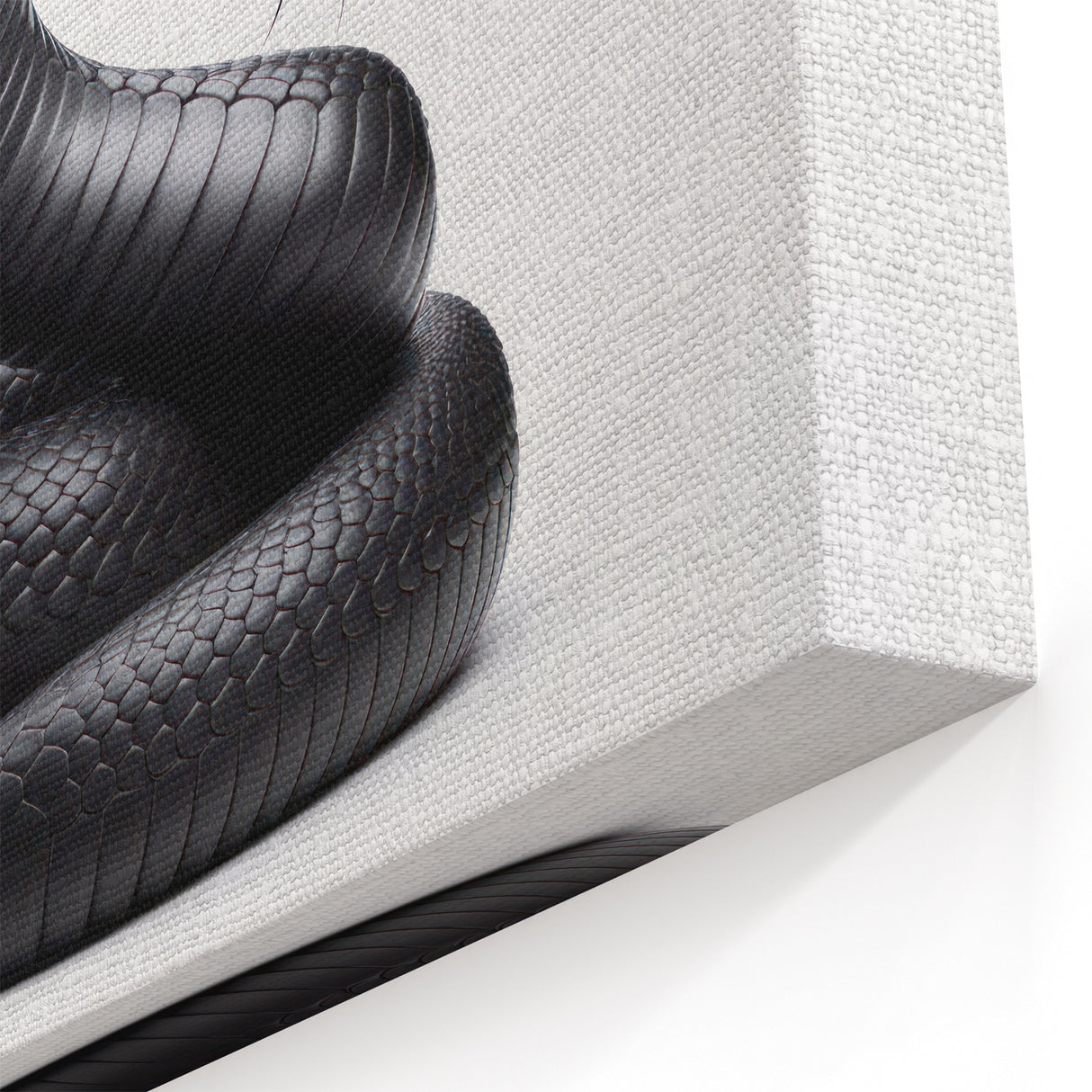 Intimidating Black Snake Wall Art - Serpent Canvas Print for Bold Decor