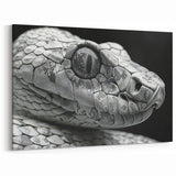 Textured Gray Snake Wall Art - Serpent Canvas Print for Modern Decor