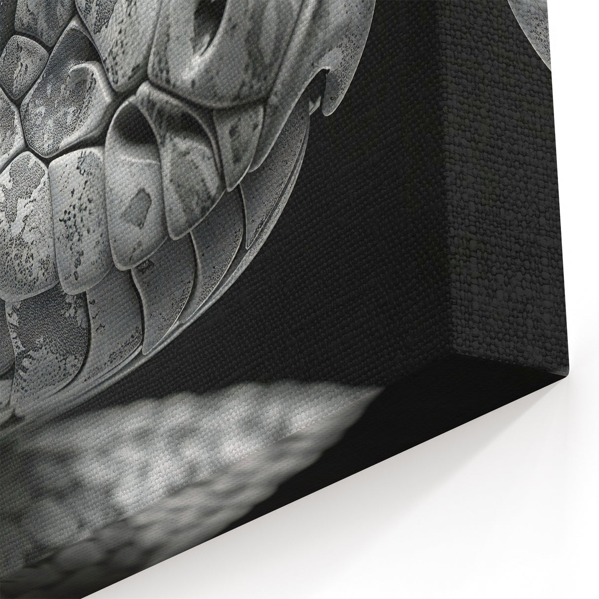 Textured Gray Snake Wall Art - Serpent Canvas Print for Modern Decor