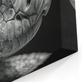 Textured Gray Snake Wall Art - Serpent Canvas Print for Modern Decor