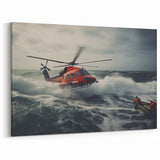 Dynamic Rescue Helicopter Wall Art - Aviation Canvas Print for Home Decor