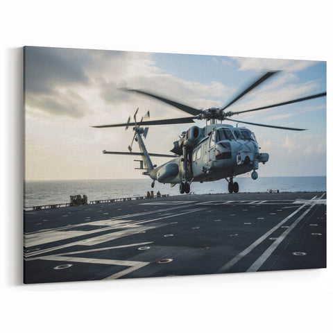 Naval Helicopter Wall Art - Aviation Canvas Print for Modern Spaces