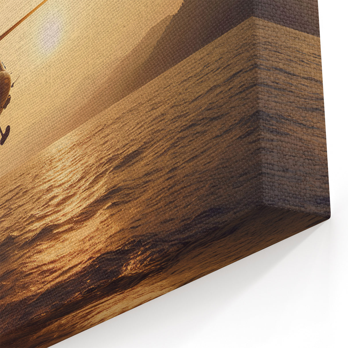 Sunset Helicopter Wall Art - Aviation Canvas Print for Timeless Decor