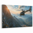 Mountain Helicopter Wall Art - Breathtaking Aviation Canvas Print