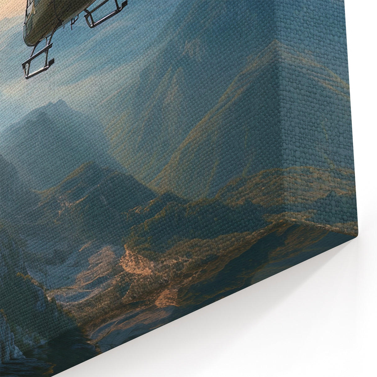 Mountain Helicopter Wall Art - Breathtaking Aviation Canvas Print