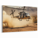 Desert Helicopter Mission Wall Art - Rugged Aviation Canvas Print