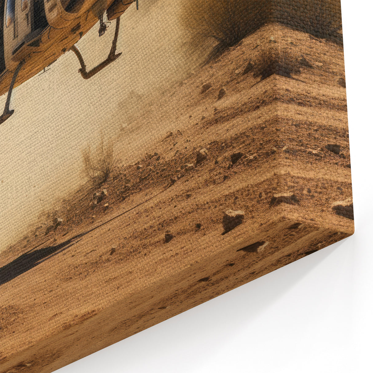Desert Helicopter Mission Wall Art - Rugged Aviation Canvas Print