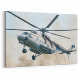 Military Helicopter in Flight Wall Art - Bold Aviation Canvas Print