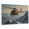 Snow-Capped Mountains Helicopter Wall Art - Bold Aviation Print