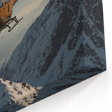 Snow-Capped Mountains Helicopter Wall Art - Bold Aviation Print