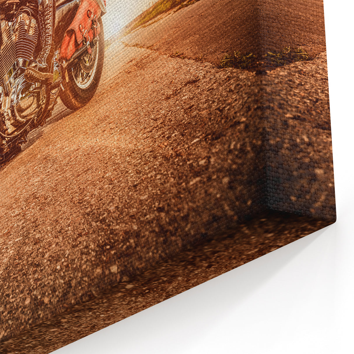 Vintage Motorcycle Wall Art - Custom Sunset Ride Canvas Print