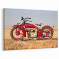 Classic Vintage Motorcycle Art - Retro Red Bike Canvas Print