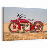 Classic Vintage Motorcycle Art - Retro Red Bike Canvas Print